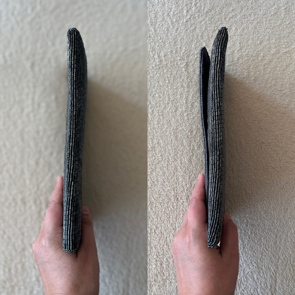 Vintage 1980s Du-Val Black Beaded Envelope Clutch - Picture 10 of 15